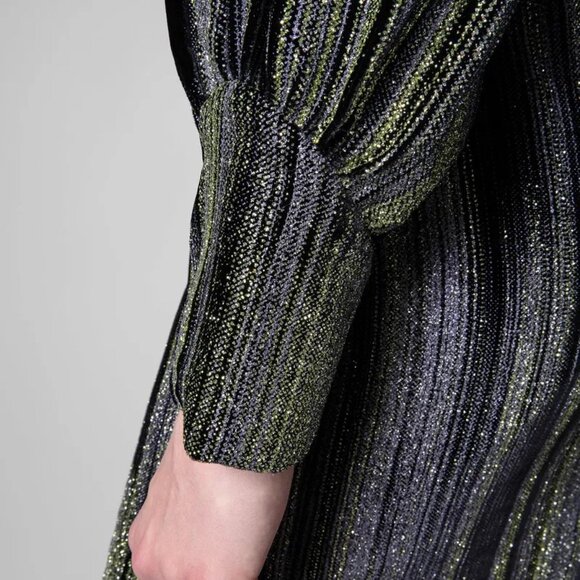 NWT Zadig & Voltaire | “Rain Glitter” Silk-Blend Mini Dress - Picture 5 of 16